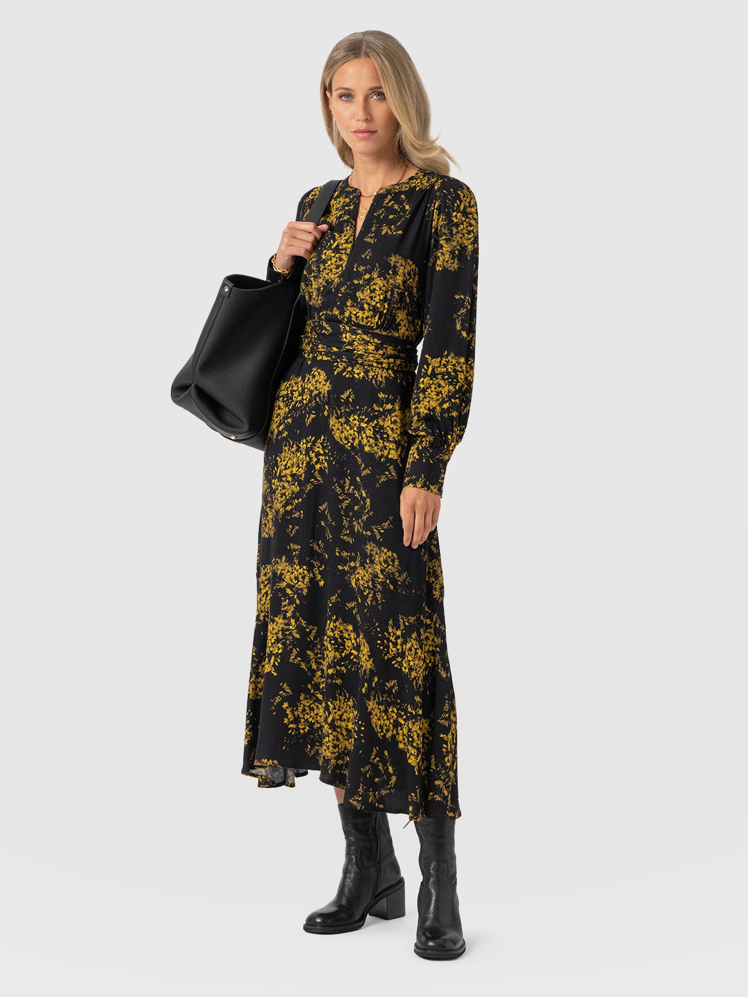 Adaline Zip Up Dress - Yellow Mimosa